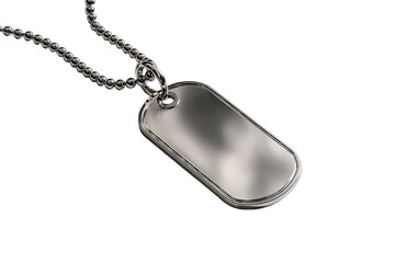 Fototapeta premium Silver dog tag pendant on chain (1)