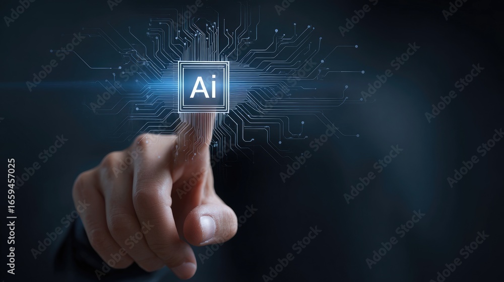 Aufkleber initiating artificial intelligence technology virtual environment digital interaction futuristic set