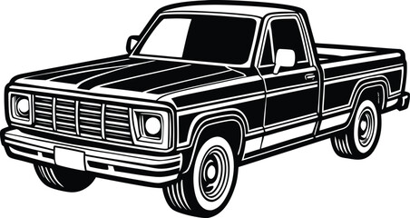 Vintage style tow truck illustration, depicting heavy-duty roadside assistance and dependable vehicle recovery services, ready for emergency situations