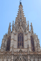 Gothic Barcelona Cathedral dedicated to  Holy Cross and Saint Eulalia, Barcelona, Spain