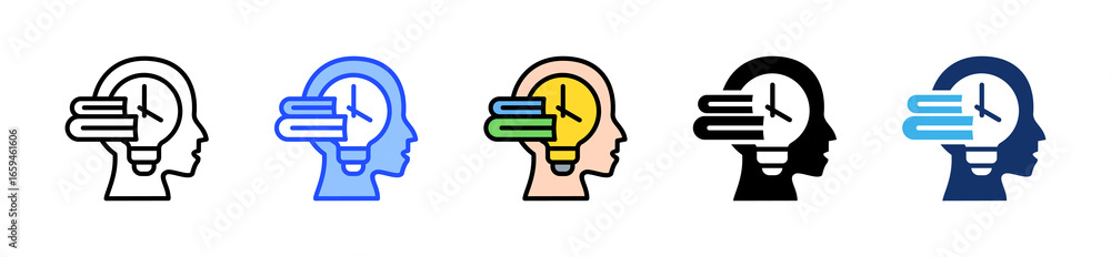Aufkleber fast learner icon collection with multiple styles