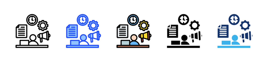 Multitasking Icon Collection With Multiple Styles