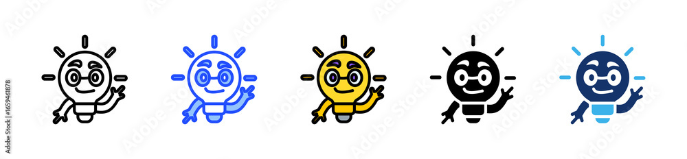 Poster evolutionary thinking icon collection with multiple styles