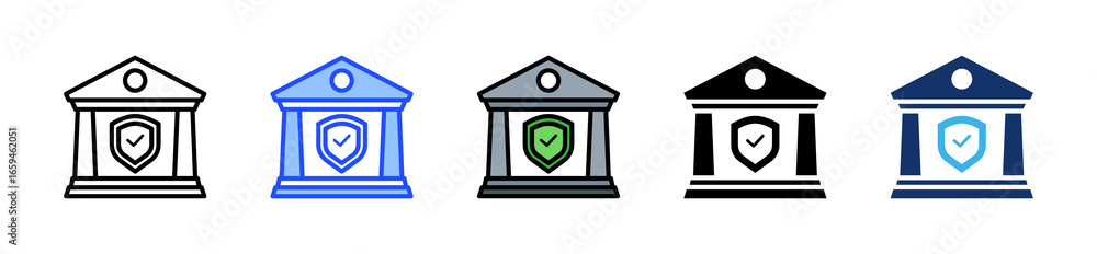 Aufkleber resilient organization icon collection with multiple styles