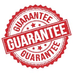 GUARANTEE text on red round stamp sign