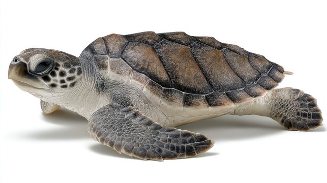 Baby sea turtle on white background (3)