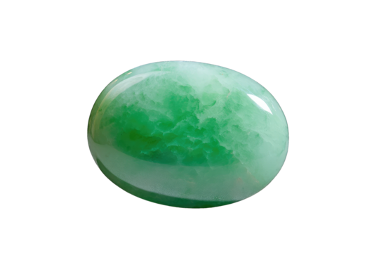 Oval, vibrant green gemstone