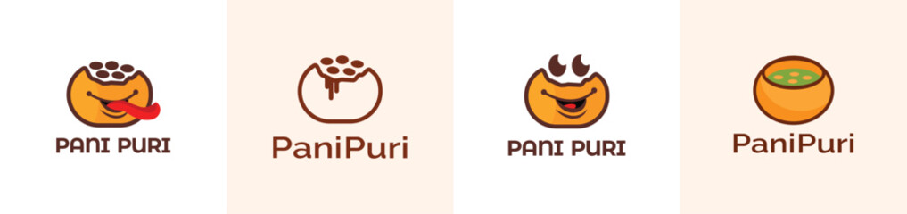 Pani Puri Logo Vector &ndash; Indian Street Food Snack Design