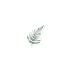 Fern botanical watercolor sticker