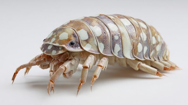 Close-up of a colorful isopod