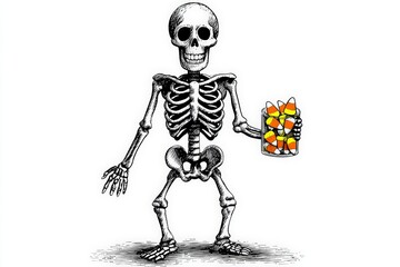 Figure Holding Colorful Treats Illustration