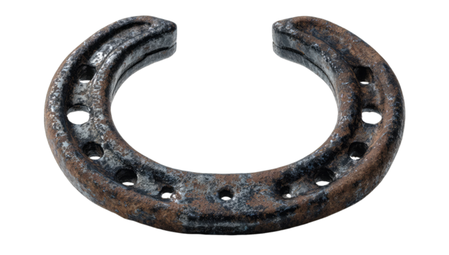 Aged horseshoe, rusty and worn