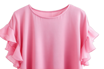 Pink blouse with ruffled sleeves
