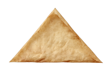 Aged, triangular paper, isolated