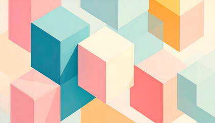 Obraz premium Pastel Cube Abstract Background.