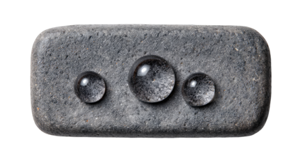 Gray stone slab with three water droplets