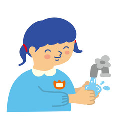 女の子　手洗い