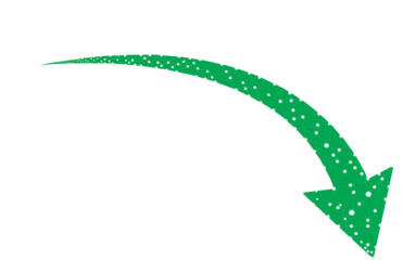 A green arrow icon curved downward with a white line and dots on a white background. An arrow icon for your website, logo, app, and UI design. The arrow indicates direction. background is transparent