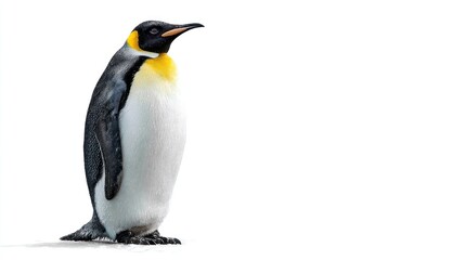 Obraz premium Emperor Penguin on White