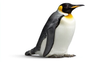 Obraz premium King Penguin on White Background