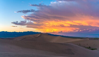 Dramatic sunset over sand dunes (1)