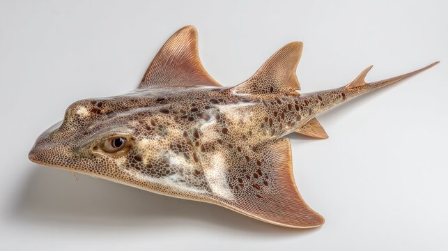 Studio Shot of Spotted Skate Fish Isolated on White Background
