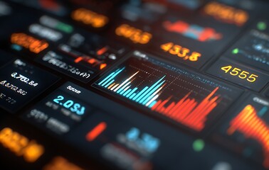 Futuristic Data Dashboard with Dynamic Charts and Graphs