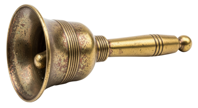 Isolated Brass Hand Bell