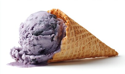 Blueberry ice cream cone