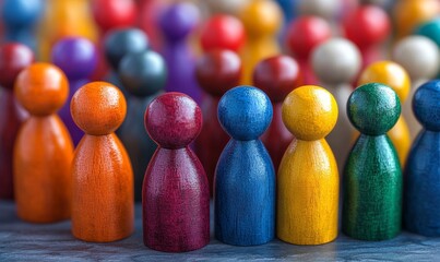 Diverse crowd of stylized people, emphasizing social equity, fairness, inclusion, and equal opportunities in society regardless of individual differences, Generative AI