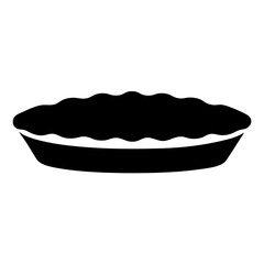 Monochrome Illustration of a Classic Fruit Pie in a Baking Dish