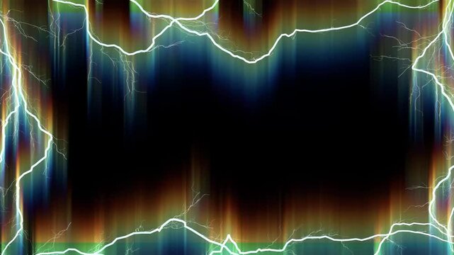Thunderstorm border. Animated lightning frame for titles and text.