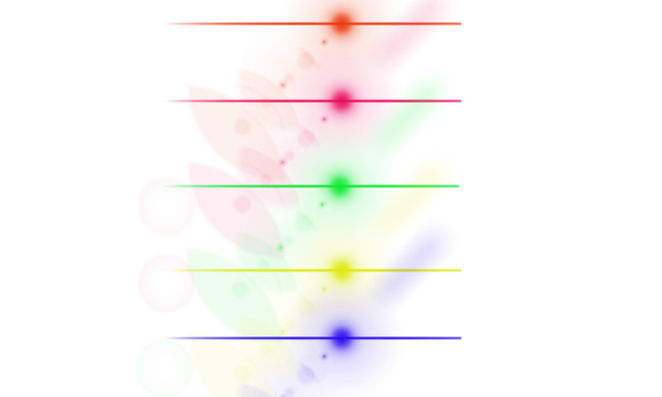 Light Effect PNG Color Lines with Glowing Orbs