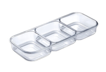 Clear plastic divided serving dish