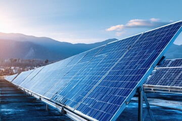 Solar Panel Array on Rooftop