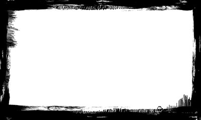 black ink brush painting blank frame border grunge artistic graphic