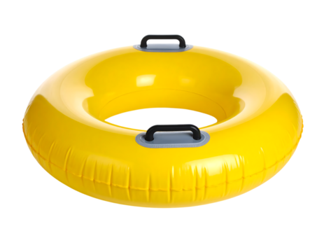 Bright Yellow Inflatable Inner Tube for Summer Fun and Water Activities