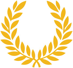 Golden laurel wreath symbolizes victory, achievement, and timeless elegance