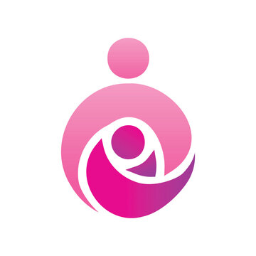 Abstract Mother and Child Logo