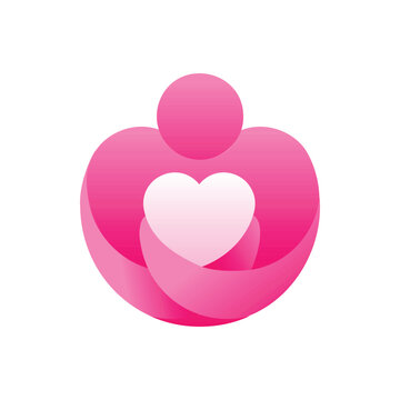 Abstract Mother and Child Logo