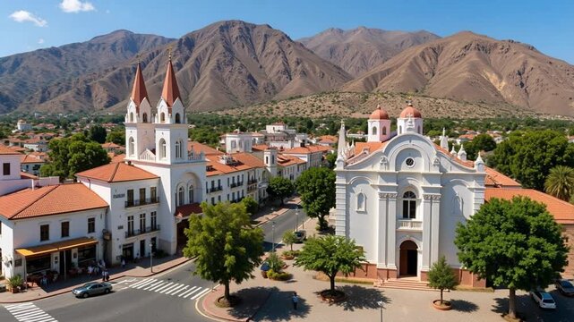 Stunning aerial video showcases Asmara, Eritrea's Italian modernist architecture, wide boulevards, and art deco cafes, a vibrant mountain city.
