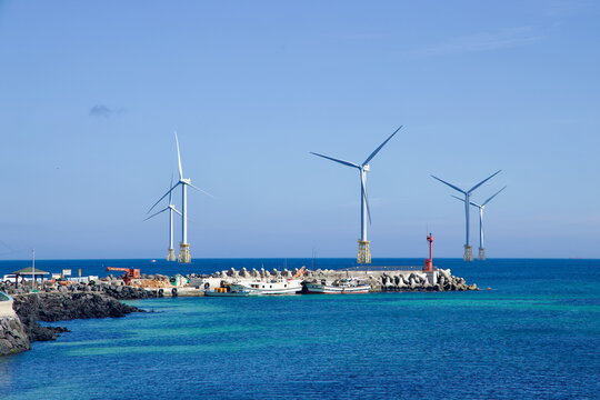 Turbines Beyond Fishing Harbor