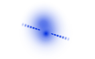 Glowing blue orb light on white background