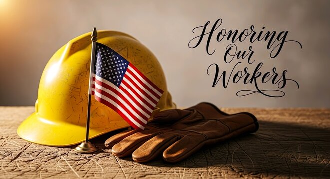 Labor Day Honoring Workers Teamwork and Occupations Celebration