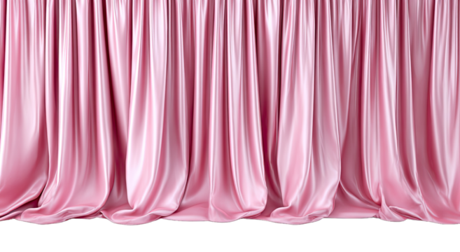 Pink satin curtains