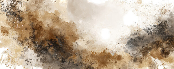 Abstract art with mottled brown, beige, and black washes