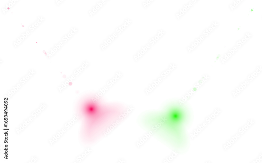 Poster minimalist abstract glowing orbs in pastel pink and light green with soft luminous particles, ethere
