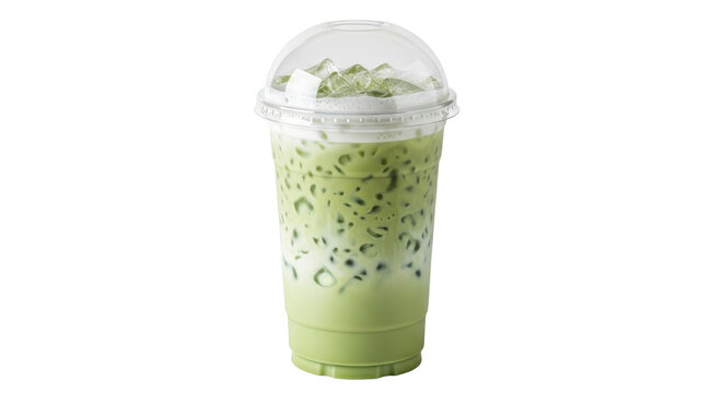 Isolated Iced Matcha Latte