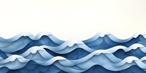Abstract Blue Wave Pattern on White Background for Design and Branding