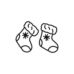 Christmas Stocking Icon - Hand Drawn Holiday Doodle